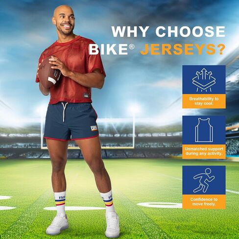قميص تدريب بأكمام قصيرة للجنسين من Bike Athletic، قميص قصير مصنوع من نسيج ناعم وخفيف الوزن، ملابس رياضية فضفاضة in Kuwait