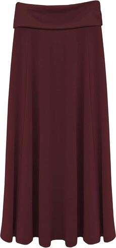 BABY O Girls Kids Basic Stretch Slinky Knit Fold Over Waist Ankle Length Long Maxi Skirt for 4 to 18 Years Old Long Skirt in Saudi Arabia