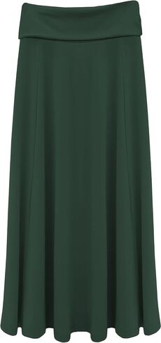 BABY O Girls Kids Basic Stretch Slinky Knit Fold Over Waist Ankle Length Long Maxi Skirt for 4 to 18 Years Old Long Skirt in Saudi Arabia