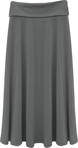 BABY O Girls Kids Basic Stretch Slinky Knit Fold Over Waist Ankle Length Long Maxi Skirt for 4 to 18 Years Old Long Skirt in Saudi Arabia