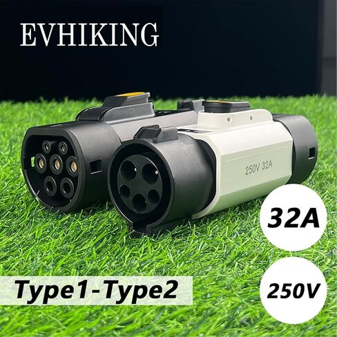 EV Type 1 to Type 2 Adapter Electric Vehicle Charging Adapter White SAE j1772 to IEC62196 EV Charging Adapter in Saudi Arabia