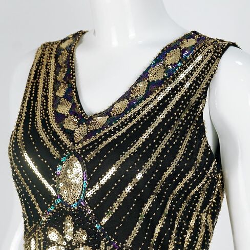 Women's 1920s Flapper Dress Vintage Lace Fringed Gatsby Cocktail Dress with 20s Accessories Set in Saudi Arabia