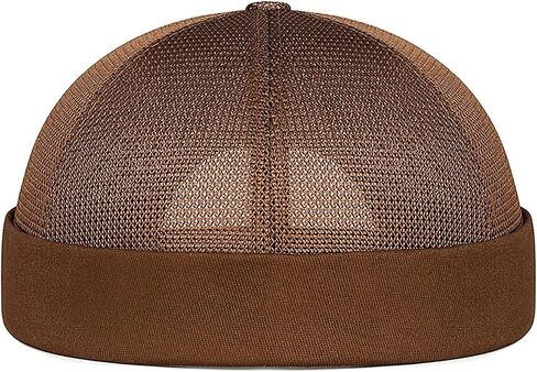 Mens Mesh Brimless Cap with No Brim, Summer Skullcap Docker Beanie Hat in Kuwait
