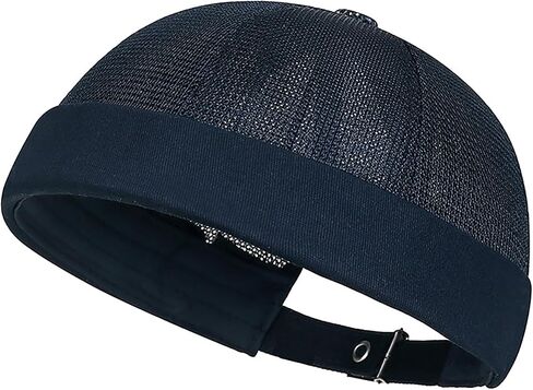 Mens Mesh Brimless Cap with No Brim, Summer Skullcap Docker Beanie Hat in Kuwait