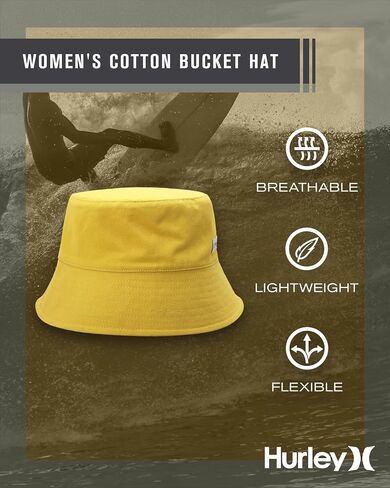 Hurley Women's Bucket Hat - 100 ٪ من القماش القطني القابل للتعبئة ، قابلة للوزن الخفيف ، وذات عكسها عكسها للنزهات وارتداء غير رسمي in Kuwait