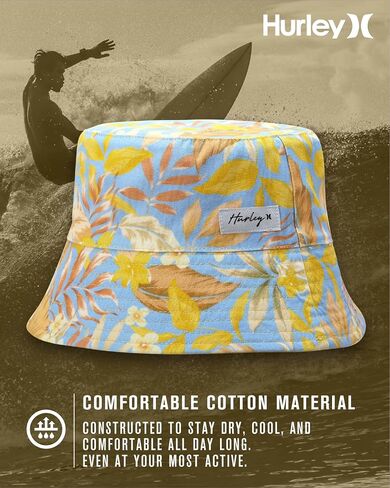 Hurley Women's Bucket Hat - 100 ٪ من القماش القطني القابل للتعبئة ، قابلة للوزن الخفيف ، وذات عكسها عكسها للنزهات وارتداء غير رسمي in Kuwait