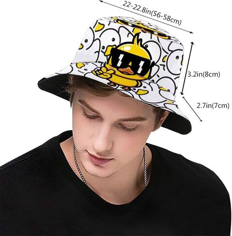 Cartoon Duck Bucket Hat for Men Women Funny Duck Fisherman Hat Summer Packable Outdoor Travel Beach Sun Caps in Saudi Arabia