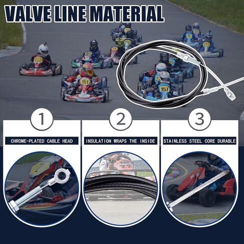 90 inch Universal Go Kart Throttle Cable Kit Compatible with Manco Go Cart 8HP Engine ATV Buggy with Brake Return Throttle Pedal Springs in Kuwait