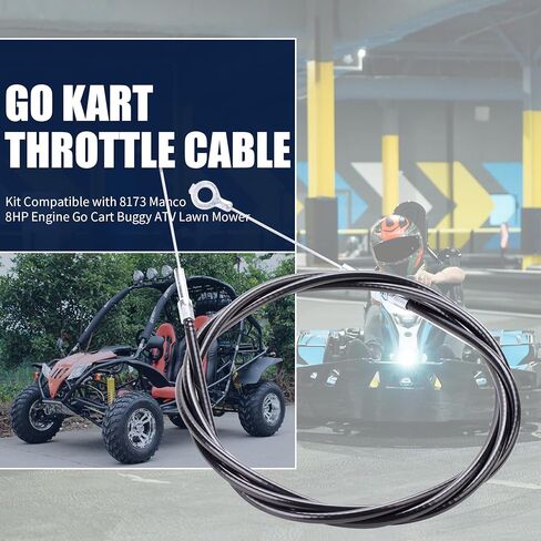 90 inch Universal Go Kart Throttle Cable Kit Compatible with Manco Go Cart 8HP Engine ATV Buggy with Brake Return Throttle Pedal Springs in Kuwait