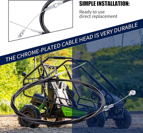 90 inch Universal Go Kart Throttle Cable Kit Compatible with Manco Go Cart 8HP Engine ATV Buggy with Brake Return Throttle Pedal Springs in Kuwait