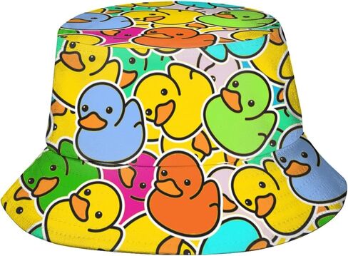 Cartoon Duck Bucket Hat for Men Women Funny Duck Fisherman Hat Summer Packable Outdoor Travel Beach Sun Caps in Saudi Arabia