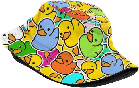 Cartoon Duck Bucket Hat for Men Women Funny Duck Fisherman Hat Summer Packable Outdoor Travel Beach Sun Caps in Saudi Arabia