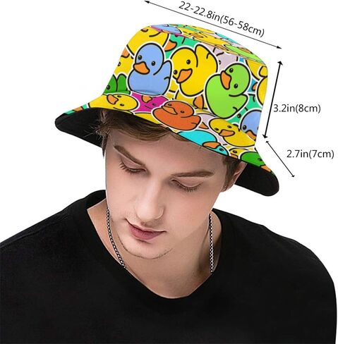 Cartoon Duck Bucket Hat for Men Women Funny Duck Fisherman Hat Summer Packable Outdoor Travel Beach Sun Caps in Saudi Arabia