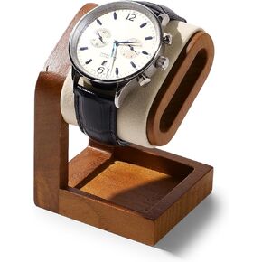 شاشة واحدة معروضة مصنوعة من الحامل الخشبية الصلبة شاشة سوار سوار Wristwatch (أسود)