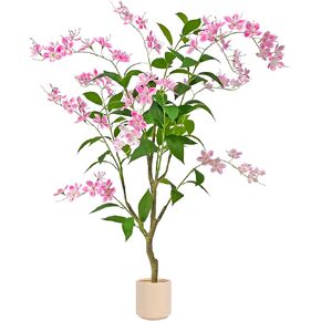 Artificial Jasmine Tree 4FT Artificial Interior Realistic Potted Silk Interior Large Fruit, Suitable for Home Office, Living Room, Bedroom, Stairs and Foyer Decoration