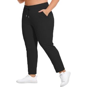 Cootry Women’s Plus Size Pants 7/8 Sweatpants Golf Golf Athletic Travel Woggers مع جيوب عميقة