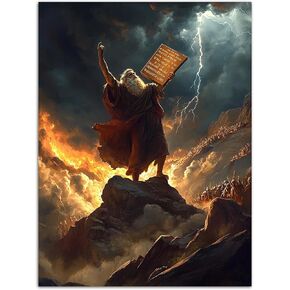 Famassiser Moses Ten Companments Painting - Mount Sinai Artwork ، Art Canvas Dend