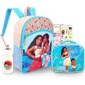 Disney Moana Backpack and Lunch Set for Girls - Bundle with 16" School Bag, Lunch Box, Stickers, and More | Moana Backpack for Kids, Girls, Toddlers
