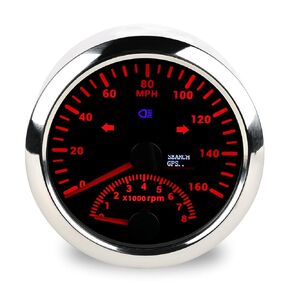 WATERWICH GPS Speedometer 0-160MPH + 8000RPM Tachometer for All Vehicle Ship Boat Yacht