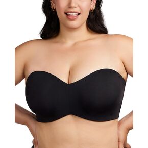 HSIA Strapless Bras for Women, Plus Size Bra with Underwire Lightly Lined Convertible Bandeau Bra for Big Large Busted