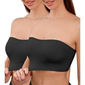 حمالات DeAngelmon بدون حمالات للنساء الراحة غير اللذيذة غير الملحومة Bralette Clear Clear Straps Wireless Tube Top Bra