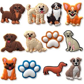 12Pcs Dog Trucks Food Chickens Zodiac Signs Shoe Charms for Croc Clogs Decoration, Shoe Decoration for Adults Teen