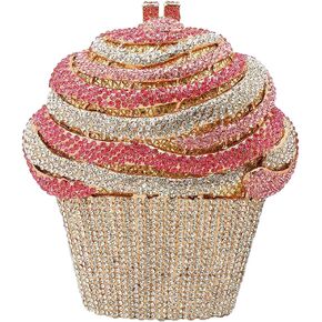 Women Ice Cream Crystal Bag Bag Luxury Rhinestone Clutch Party Party Minaudiere محفظة وحقيبة يد لكوكتيل