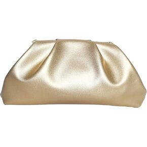 Elegant Pleated Vegan Leather Clutch Purse for Women - Stylish Soft PU Evening Handbag