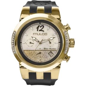 MULCO Watches for Women - Blue Marine Infinity, Stainless Steel Case with Wrist Silicone Band, Quartz Multifunctional Movement Large Face Analog Display, Crystal Stones,100m-Waterproof