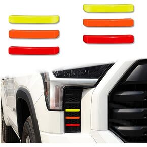 6 PCS Car Front Air Intake Grille Trim Frame Cover Metal 3 Color Decorative Strip Front Bumper Mesh Trim Vent Cover Protect Compatible with Toyota Tundra 2022-2025 Grille Accessories (Yellow)