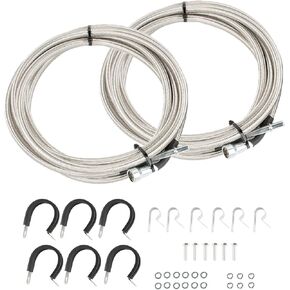QFF0015SS Fuel Line Kit Stainless Steel Braided Compatible with 2005-2010 Chevy Cobalt HHR 2007-2010 Pontiac G5 2003-2007 Saturn Ion 2.2L 2.4L Replace 819-811 819-801 819-816