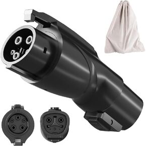NACS to J1772 Charging Adapter,Max 60 Amp & 250V Tesla to J1772 EV Charging Adapter Compatible with IP55 Tesla High-Power Connectors, Destination and Mobile Chargers, Safety Lock