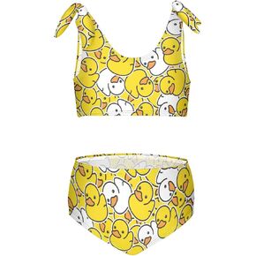Girls Swimsuit Two Piece Swimwear Duck Rubber Bikini Set Beach Sport Bathing Suit for Girls 3-12T