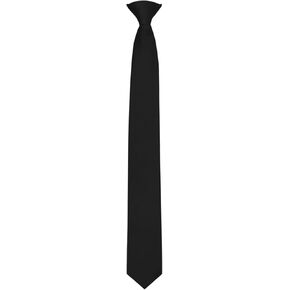 Black Clip on Ties for Men, Pre Tied Mens Ties Solid Color Necktie for Office School Uniform Wedding Party Banquet