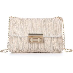 Oweisong Small Summer Straw Purse for Women Woven Beach Crossbody Bag Colorful Vacation Shoulder Handbag