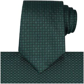 KissTies Mens Checkered Tie Set Solid Color Festive Necktie + Pocket Square