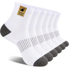 Heatuff Men's Ankle Socks Cotton Quarter Thin Moisture Wicking Casual Mid Socks Men (6 Pairs)