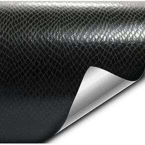 VVIVIDID XPO Black Snake Skin Leather 5 أقدام × 1 قدم لفائف الفينيل مع تقنية إطلاق الهواء