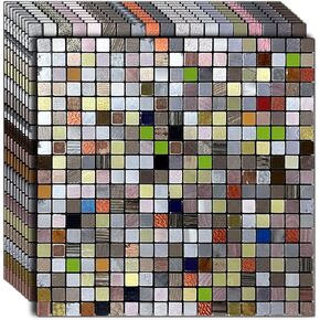 Weimeisc 10 Sheets Peel and Stick Backsplash Tile للمطبخ ، بلاط الفسيفساء ذاتيا ، عصا على الغرور الحمام ， ديكور الموقد ، طاولة الغسيل (12 "× 12") (10 ، لون -جميل)