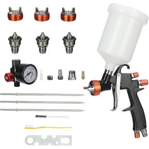 Xdovet HVLP Air Spray Gun مع 1.4/1.7/2/2.5 مم من منظم ضاغط الهواء ، ومسدس طلاء رذاذ الهواء مع كوب مختلط 600 سم وأغطية ، ورش طلاء للسيارات للسيارة ، والطلاء المنزلي ، والأثاث
