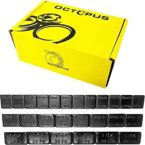Octopus 500pcs الزنك السوداء المغلفة المغلفة بالتوازن في التوازن الوزن سيارات خالية من الرصاص شاحنات شاحنات عجلات الدراجات النارية مع أوسع وشريط 3M 1oz ، 0.5 أوقية ، 0.25 أوقية-500 صورة