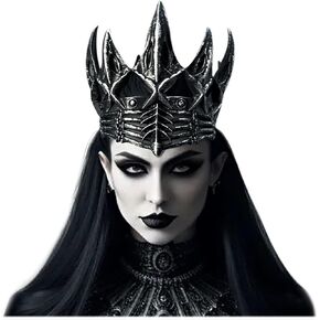 L'VOW Adult Goth Headpiece - Evil Queen Crown Headband for Medieval, Vintage Halloween Party Accessories
