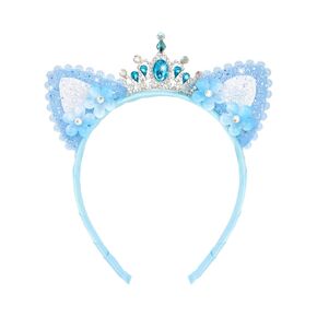 Yariew Rhinestone Cat Ears عصابات الرأس Cat Ear Tiaras for Women Pink Cat Ears Crown Crown Trown Hawder Hair Assories for Women Halloween Cosplay Assume