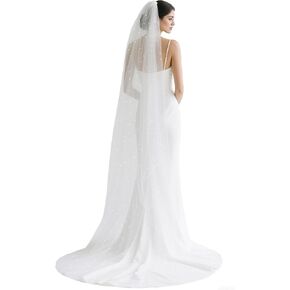 1 Tier Pearl Wedding Bridal Veil Cathedral Wedding Veils Bachelorette Party Short Veil With Metal Comb F55 for Women