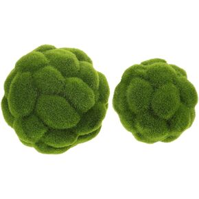ABOOFAN 2pcs Green Moss Balls Decorative Balls Artificial Moss Balls for Table Decor Home Craft