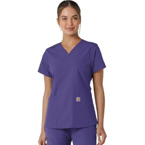 Carhartt Women's V-Neck Knit Panel Scrub Top