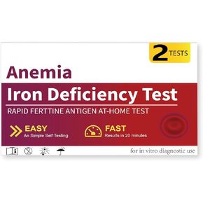 Iron Deficiency Test Kit [2 Packs] – Rapid Self-Test Iron Level for Men, Women, Adults, and Children