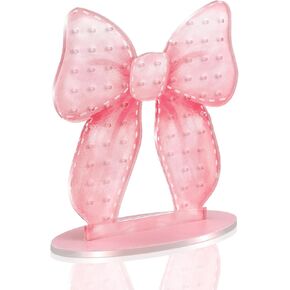 Pink Bow Acrylic Earring Holder Organizer 70 Holes for 35 Pairs Earring Organizer Stand with Base Jewelry Display Stand Durable Resistant to Fading & Deformation for Home Office Vanity