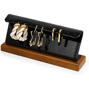 Oirlv Solid Wood Earring Display Stand Jewelry Showcase Display Holder Earring Organizer Stand for Selling (Creamy-white)