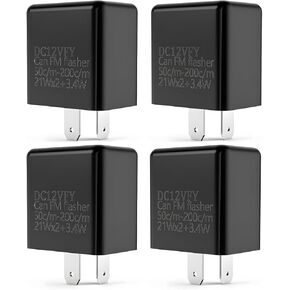 ترحيل إشارة الدوران LED للدراجة النارية ، 4pcs 12v 2 دبوس قابلة للتعديل ، ترحيل مؤشر إشارة الدوران ، التتابع Hyper Flash Electronic Flasher ، إكسسوارات دراجة للركوب الدراسي الشامل (الأسود)